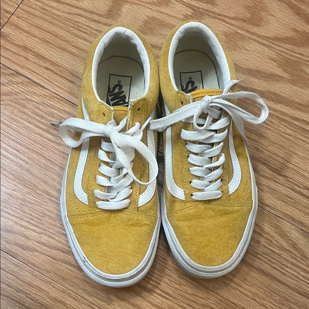 Vans Mustard Yellow and White Sneakers